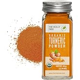 Organic Turmeric Powder 1.7 oz - Turmeric Powder Organic for Cooking, Drinks &amp; Skin - USDA Certified, Ground Turmeric Spice, Gluten Free - The Holly Tree