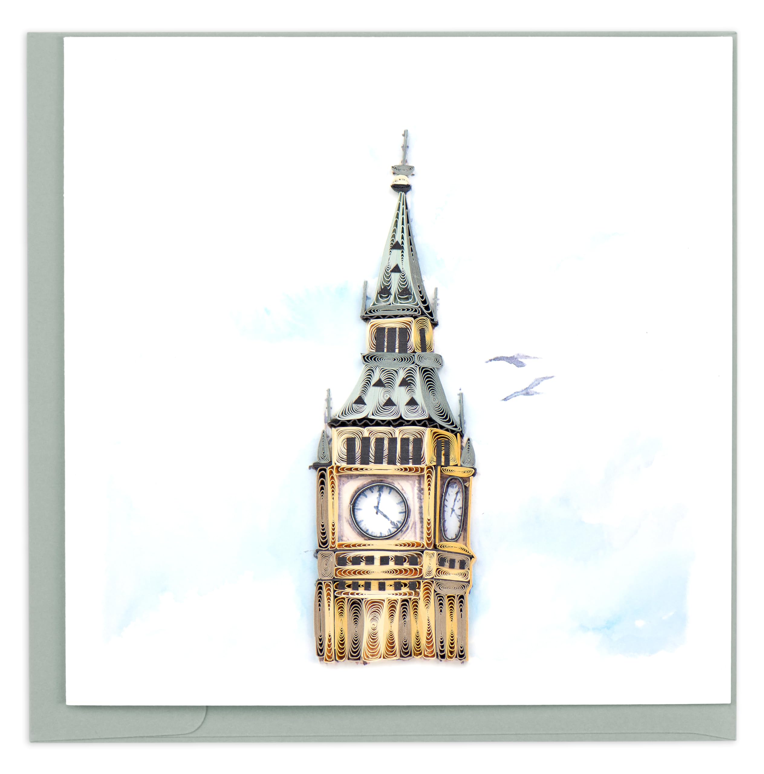 Quilling Big Ben Lavish London Hand-Finished Art Greeting Card Frameable Art - Suitable for Framing in a Card Frame - by The Quilling Card Company