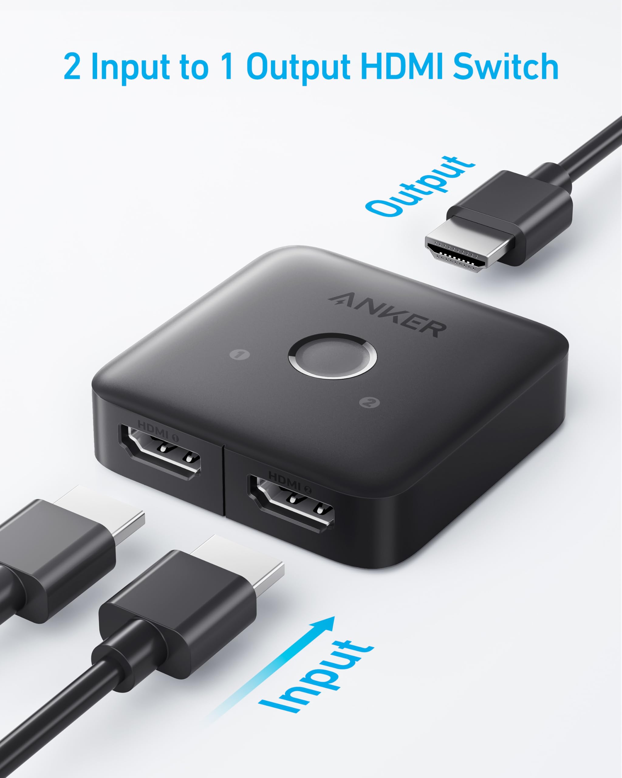 Mua Anker 4K@60Hz Bi-Directional HDMI Switcher, 2x1 with Smooth Finish, Supports HDR, 3D, Dolby Vision, 8K@60Hz Ultra High Speed HDMI Cable, 6.6 ft Ultra HD trên Amazon Mỹ chính hãng 2025 |