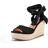 Amazon.com: Liyuandian - Sandalias para mujer de plataforma alta estilo cuña  de yute, con puntera abierta y correa para el tobillo con hebilla : Ropa,  Zapatos y Joyería