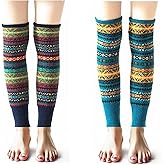 ANSLYQA 2 Pairs Leg Warmers for Women, Boho Bohemian Style Cable Knitted Thicker Warm in Winter for Party Sports,
