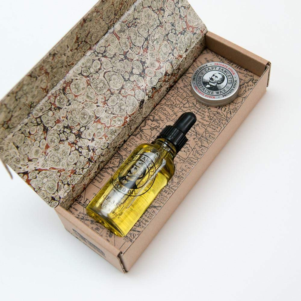 Captain Fawcett Beard Oil & Moustache Wax Private Stock Gift Set