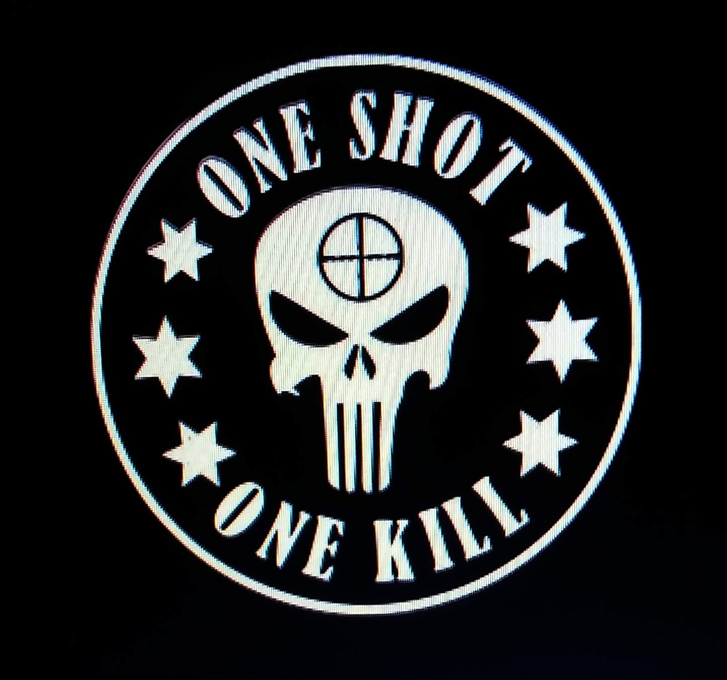 One Shot One Kill Punisher Sticker Decal Patriotic American Sports Outdoors Car Vehicle Accessories