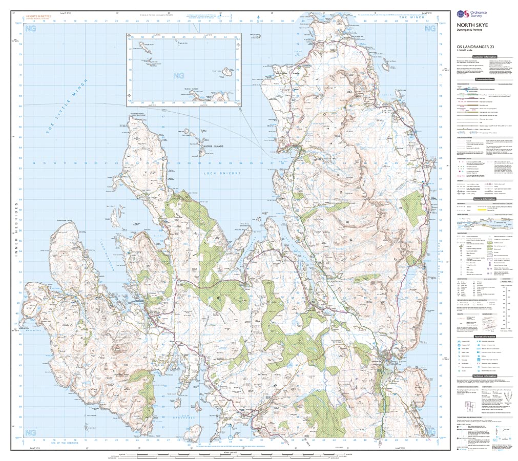 Isle Of Skye Os Map Lr023: North Skye, Dunvegan & Portree (Os Landranger Map): Ordnance Survey:  9780319261217: Books: Amazon.com
