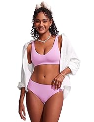 CRZ YOGA Bikini Bottoms for Women Mid Rise Full