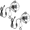 Simple Deluxe Clamp Lamp Light Socket with 10.5 Inch Aluminum Reflector and Bulb Guard, Suit for Max 250 Watt Lamp (No Bulb Included) with 18/2-Gauge 6 Feet Cord, 2-Pack