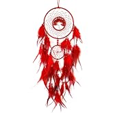 Handmade Blue Dream Catcher - With Glow In Dark Beads & Feathers, Wall Hanging Decor