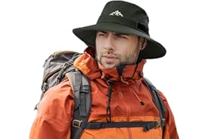 TOP-EX L/XL/XXL UV50+ Waterproof Bucket Sun Hat for Fishing Golf Hiking Outdoor Rain Hat Detachable Windproof Chin Strap