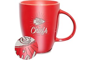 Rico Industries NFL Football Sunburst 18oz Laser Engraved Ceramic Lustre Mug