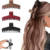 3 Pack Silicone Flexible Hair Claw Clips for Women, Cloud Soft Clips, 4.3 Inch Large Claw Clips,Claws clips for Thick Curly Hair, Unsnappable Flexible Non-slip Rectangle,Hair Accessories for Girls
