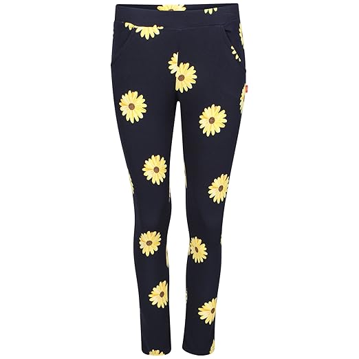 Womens New Floral Trousers Tapered Leg Pants Ladies Flower Pocket