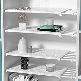 SUQ Extendable Closet Shelf 34-60cm Adjustable Storage Rack White view 5