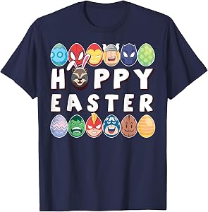 Marvel Easter Hoppy Easter Group Eggs T-Shirt Small