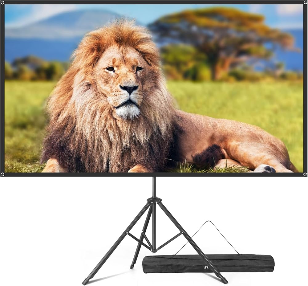 VISULAPEX 80” 4K HD Fiberglass Projector Screen with Tripod - Portable