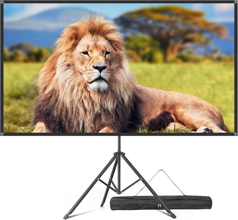 VISULAPEX 80” 4K HD Fiberglass Projector Screen with Tripod - Portable