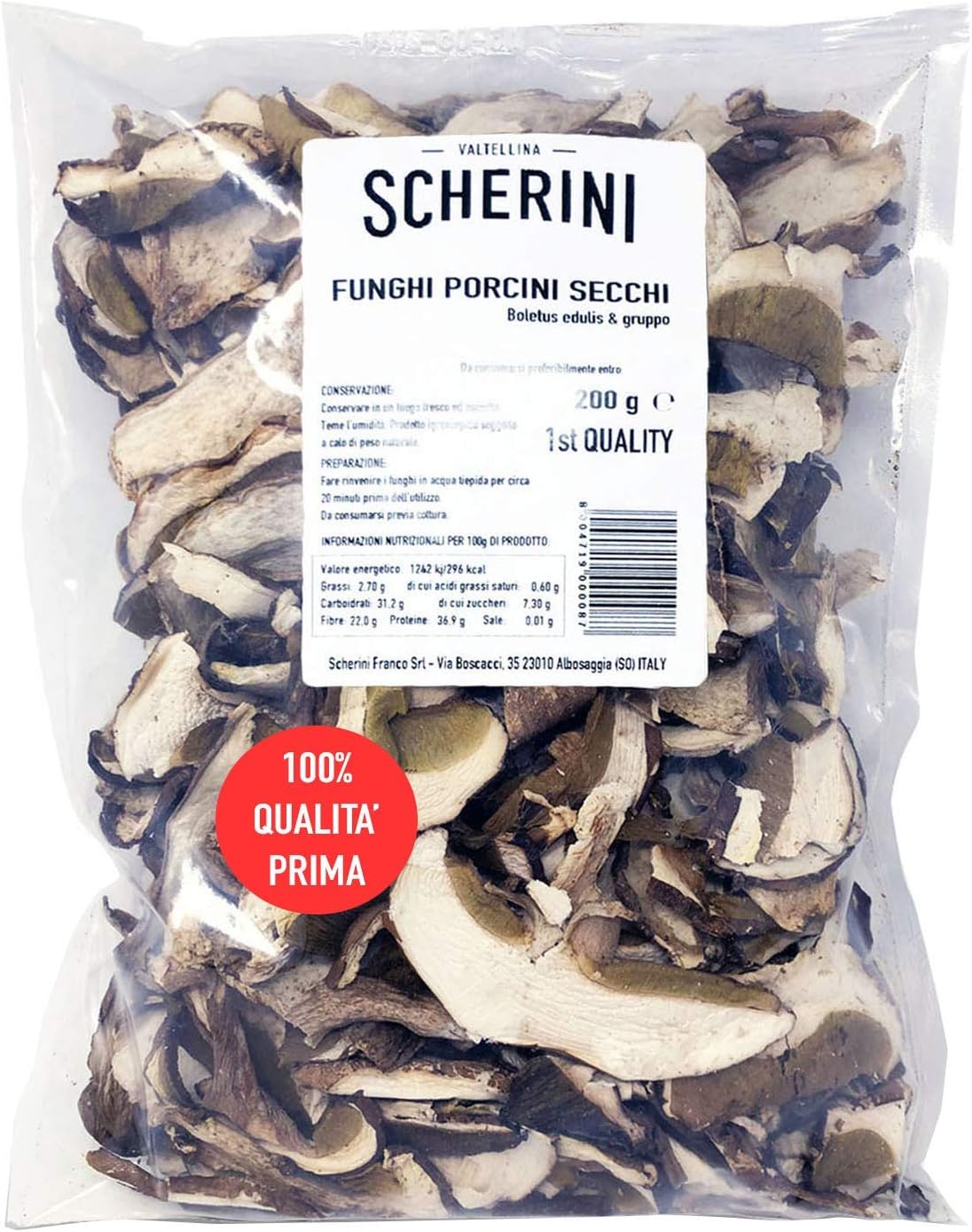 Porcini Mushroom Dried 1st Premium Quality Packaged in Italy 200g/0