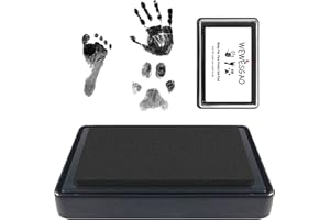 UYHKVXF WEWESGAO Ink Pads for Baby Footprints and Pet Paw Print kit,Non-Toxic and Acid-Free Ink, Easy to Wipe and Wash Off Skin, Smudge Proof,Baby Footprint Kit,Long Lasting Keepsakes(Black)