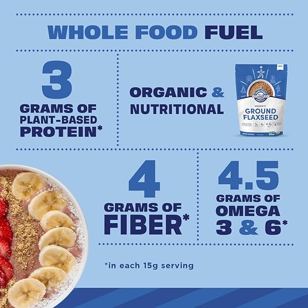 MANITOBA HARVEST ORGANIC GROUND FLAXSEED, 3G PLANT BASED PROTEIN AND 4.5G OMEGAS 3 & 6 PER 15G SERVING – PERFECT FOR SMOOTHIES, YOGURT & CEREAL – NON-GMO, ORGANIC, VEGAN, 14OZ (PACK OF 1)