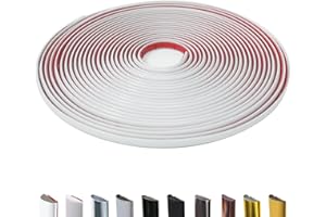 JSIWOTH Peel and Stick Trim, White D-Shape Flexible and Self Adhesive Trim, 52.5 Ft Waterproof Molding Trim for Walls, Edges & Borders, Window Frames, Backsplash