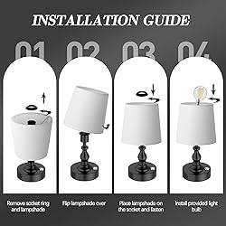 PARTPHONER Mini Cordless LED Table Lamp, 5200mAh