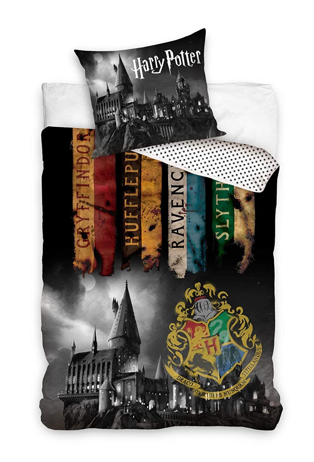 Harry Potter Duvet Cover with Pillowcase 140 x 200 cm + 70 x 90 cm Reversible Cotton