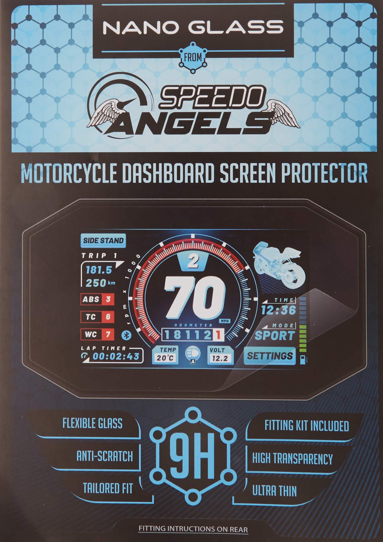 Speedo Angels Nano Glass Screen Protector compatible with R 1250 GS (2018+) x 2
