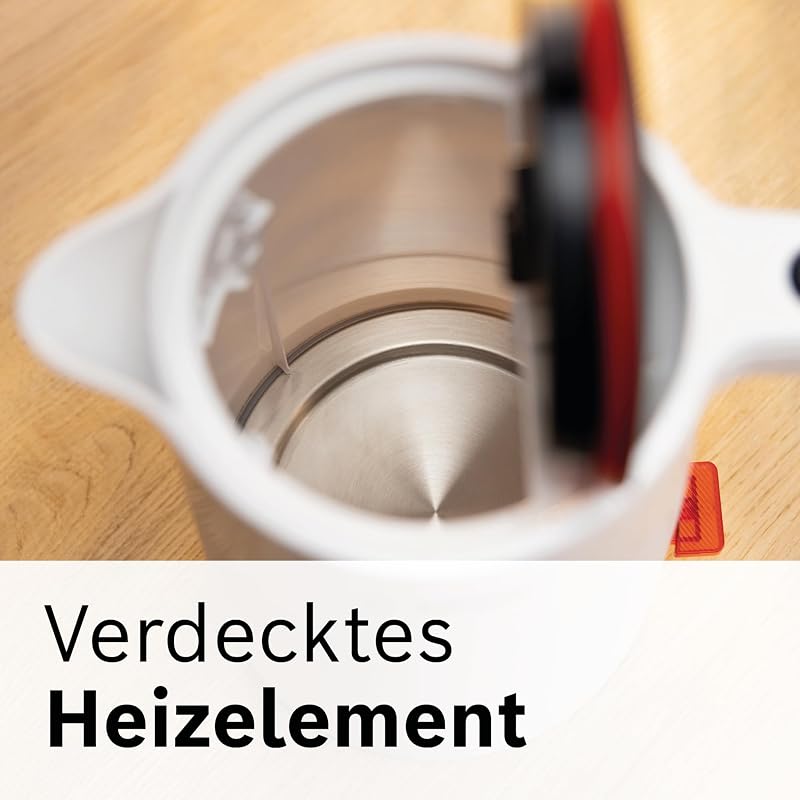 kabelloser Wasserkocher MyMoment TWK2M161, Abschaltautomatik, Überhitzungsschutz, Tassenanzeige, entnehmbarer Kalkfilter, Trockengehschutz, Dampfstopp-Automatik, 1,7 L, 2400 W, Weiß matt