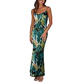 PRETTYGARDEN Women's 2026 Spring Floral Spaghetti Strap Maxi Dress Stretch Sexy Bodycon Dress Backless Slip Long Dresses