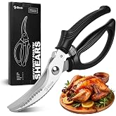 Gisde Heavy Duty Poultry Shears Kitchen Shears for Food Kitchen Scissors All Ppurpose Heavy Duty Scissors for Chicken, Meat, Bone, Poultry, Spring Loaded, Dishwasher Safe