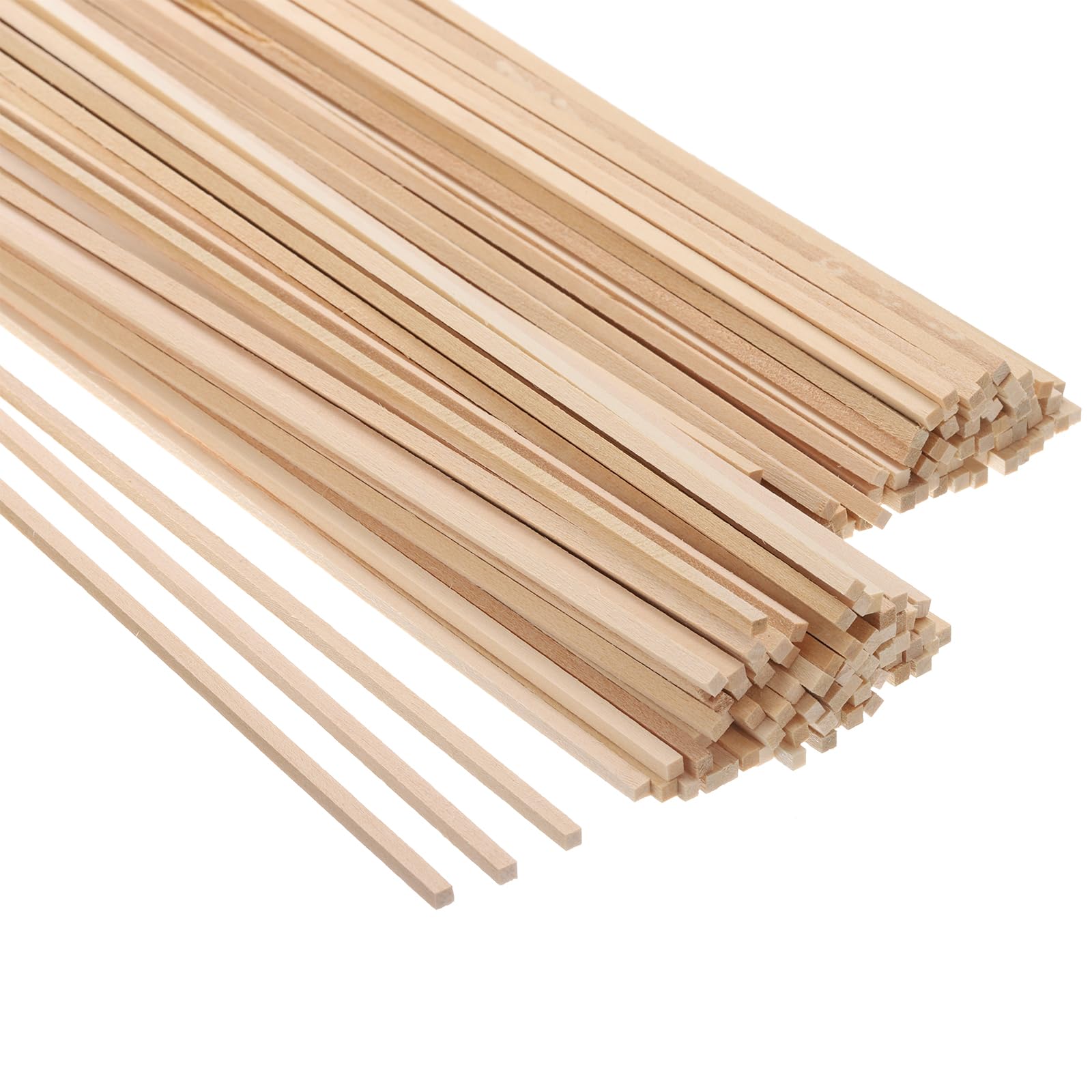 PATIKIL 1/8 Inch Dowel Rods Wood Sticks, 150 Pcs 12 Inch Long Square Wooden Dowels Unfinished Hardwood Sticks for Craft DIY Supplies