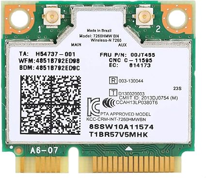 Fosa Module De Carte Mini Pci E Wifi Pour Intel 7260 Bn 802 11b G N 04w3815 Pour Lenovo Y510p Y410p Y430p Amazon Fr Informatique