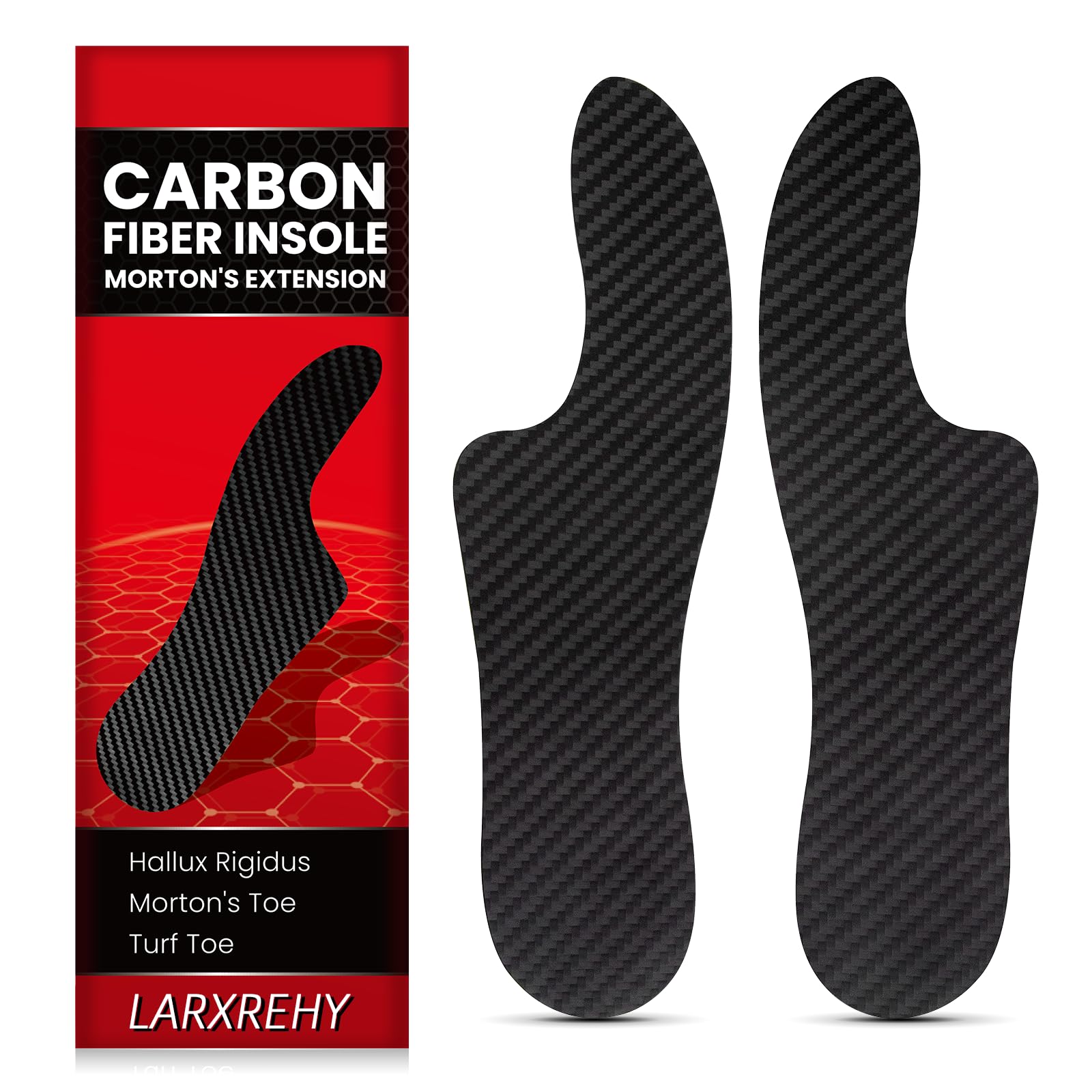 Photo 1 of Carbon Fiber Insole(1 Pair): Rigid Shoe Insert for Men & Women - for Morton's Toe, Turf Toe, Hallux Limitus and Rigidus, Arthritis - Alternative to Post Op Shoe (245mm, Fit W Size 8-8.5, Mens 7-7.5)