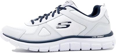 Track Scloric, Zapatillas Hombre, White Leather Mesh Pu Navy Trim, 43 EU