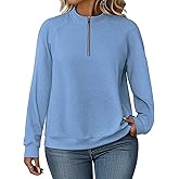 DOLNINE Plus-Size-Sweatshirts for Women Casual Oversized Half Zip Pullover Tops Dressy Long Sleeve Crewneck Blouses Shirts