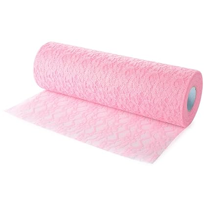 Feelmate 12 X 10yards Blush Blossom Vintage Lace Roll Netting Fabric Tulle Roll For Tutu Skirt Table Runner Chair Sash Diy Wedding Party Art Craft