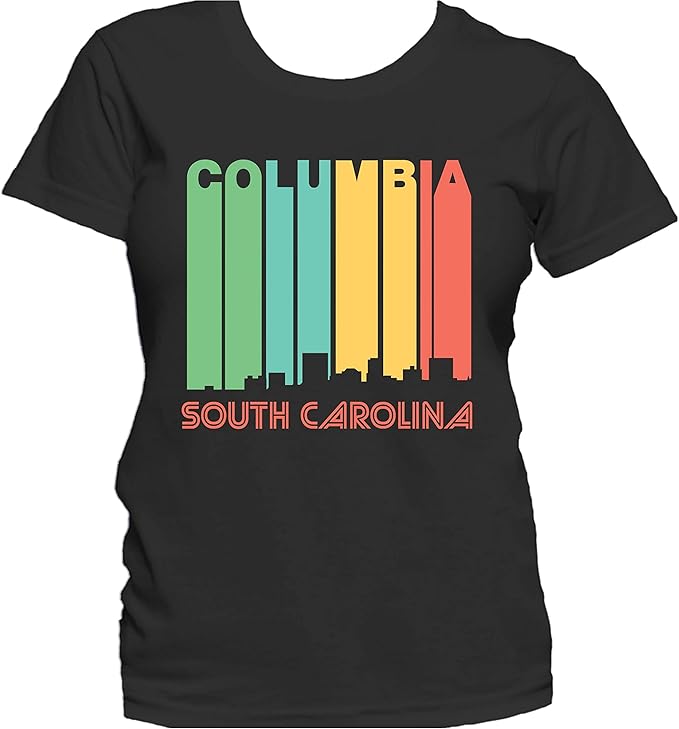 Amazon.com: Women's Retro Columbia Shirt - 1970's Style Columbia South Carolina Skyline Women's 