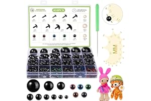MUCUNNIA 816PCS 6-30MM Safety Eyes Crochet with Washers and Size Tools Colorful Crochet Eyes for Animals Amigurumi Teddy Bear