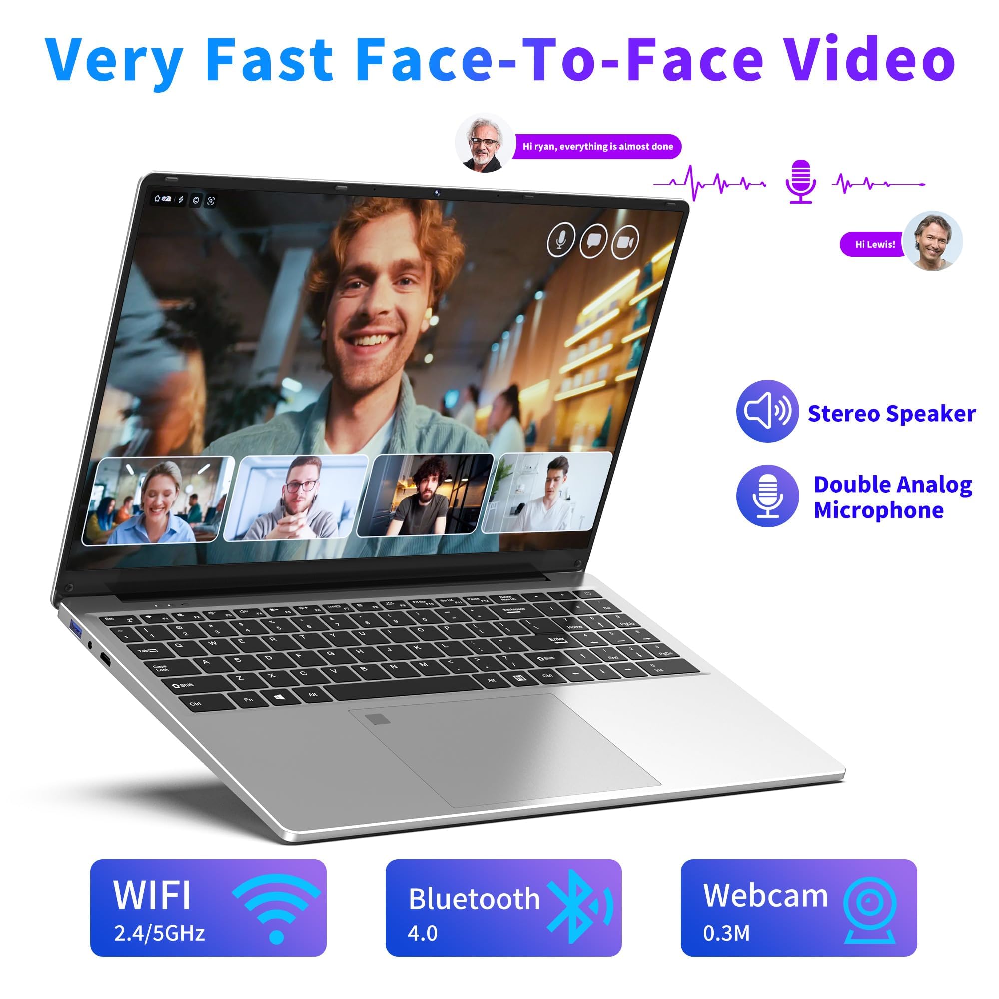 NIAKUN 16 Inch Laptop Computer 2025, Gaming Laptop, 16GB RAM 1TB SSD, N95 Processor, FHD 1920 * 1200, 180° Open, Backlit Keyboard, Windows 11 Pro, Fingerprint Unlock, UHD Graphics 750 MHz, Student