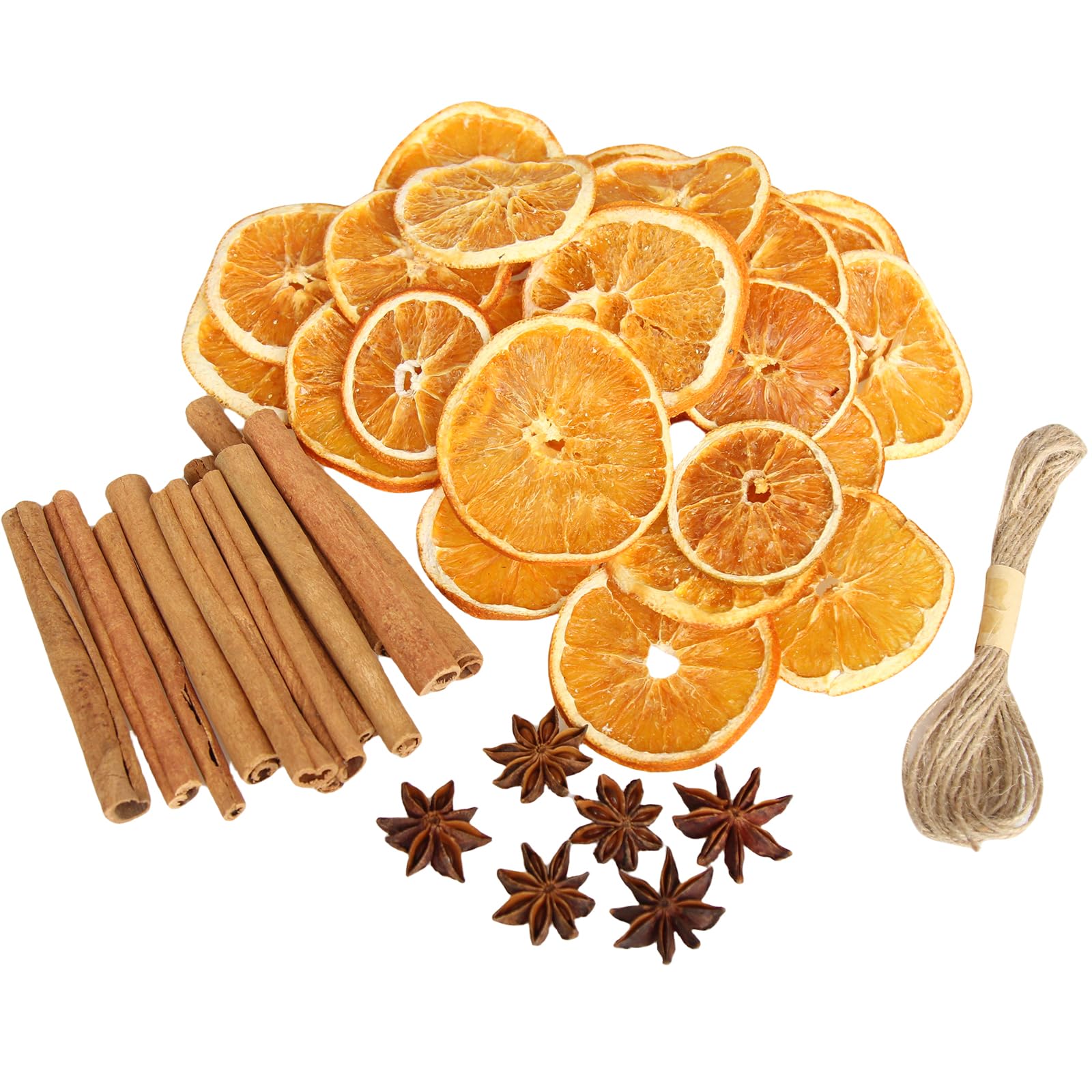42pcs Christmas Tree Decorations,Dried Orange Slices Cinnamon Sticks Star Anise for Christmas Tree Wreath DIY Crafts Vase Filler Home Wedding Decorations