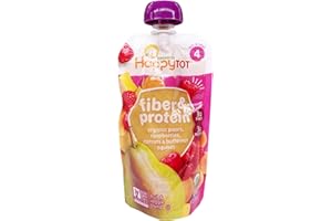 HAPPYTOT Happy Tot Organics Baby Food Fibre Protein Peer Raspberry Squash Organic, 4 Ounce
