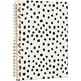 iampanda Spiral Journal Notebook,Strong TwinWire Binding with Premium Paper for Girl Women,Fashion 60 Sheets A5 College Ruled NotebookJournal,Perfect for School Office Home Gifts,Cute Black Polka