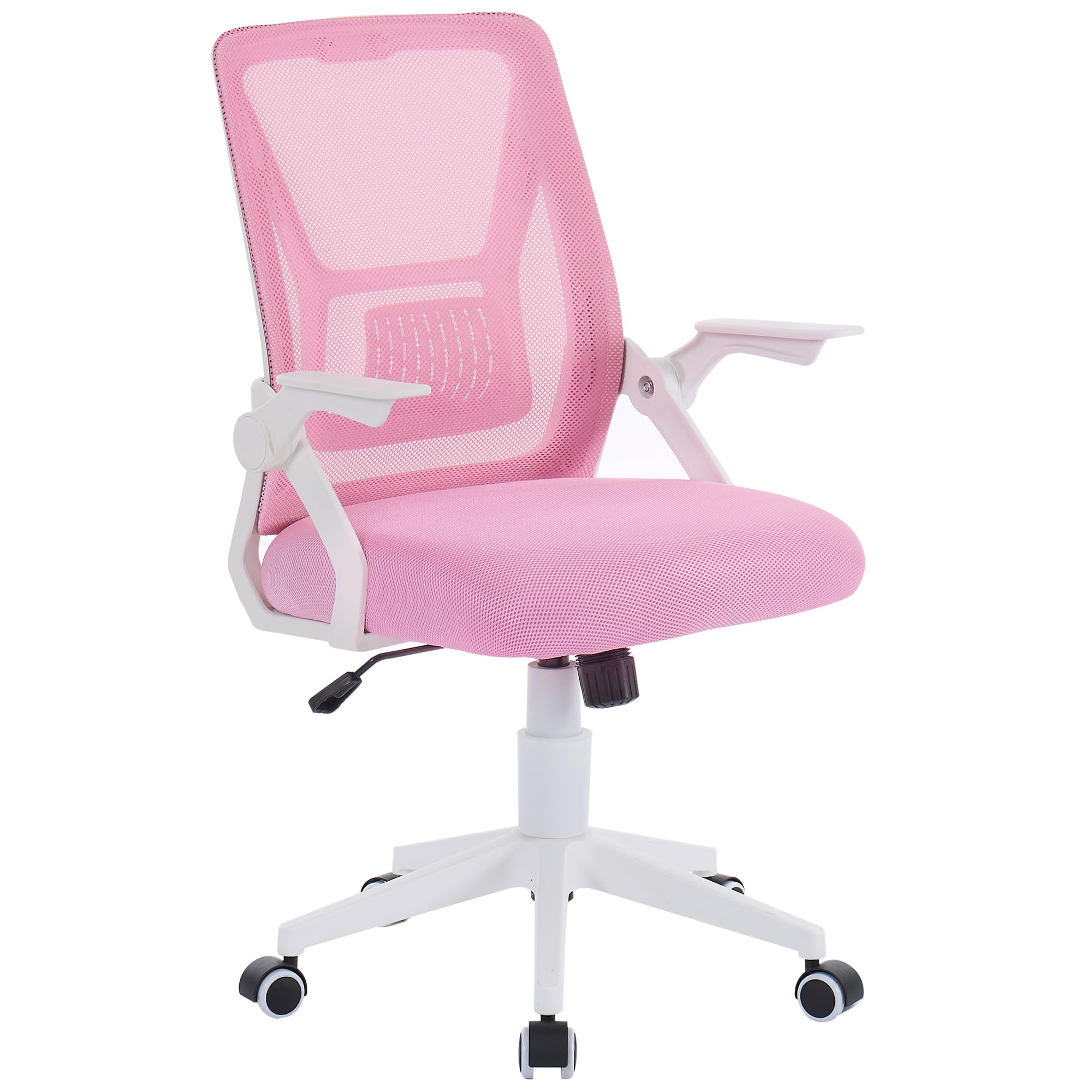 VECELO Mid-Back Swivel Ergonomic Office Chair with Adjustable Arms Mesh ...