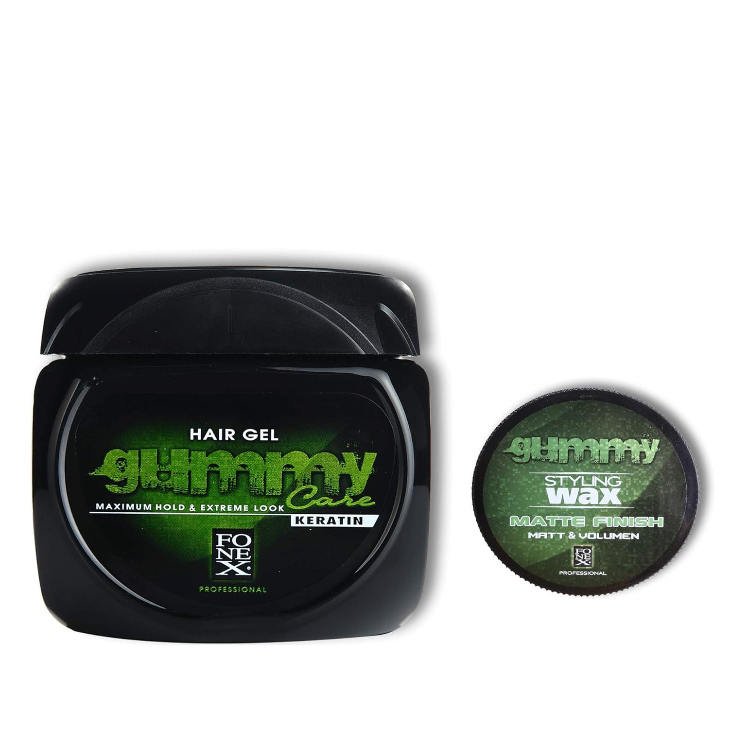 Gummy Keratin Hair Gel and Matte Finish Styling Wax Combo