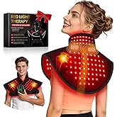 Cordless Red Light Therapy for Neck & Shoulder Relief, 118pcs LED Red Light Therapy Pad with Massage for Back, 660nm 850nm Wearable Heating Wrap for Body Muscle Relax, 5000mAh Rechargeable, Auto Timer