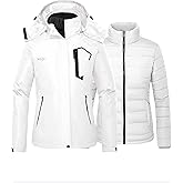 wantdo Women's 3 in 1 Waterproof Ski Jacket Mountain Snowboarding Jacket Winter Snow Coat