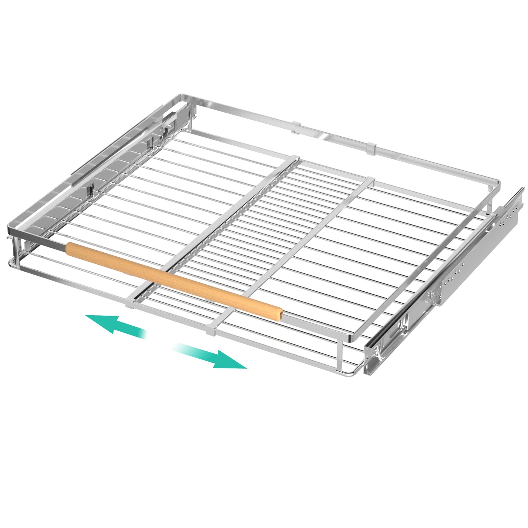 iPEGTOP Pull Out Cabinet Drawer Shelf Organizer, Extendable Sliding Slide Out Pantry Shelves Storage Heavy Duty for Kitchen Cabinets Under Sink, Adjustable Width 16.3~26.3" W x 17.3" D