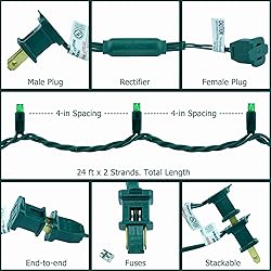 YULETIME Green One-Piece 5MM LED Christmas