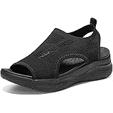 YESWIN Women Walking Sandals Arch Support Orthotic Comfortable Plantar Fasciitis Non-slip Casual Open Toe Sport Sandals for Athletic Summer Beach