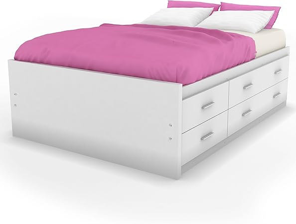 Sonax Willow Double Captain 12 Drawers Storage Bed In Frost White