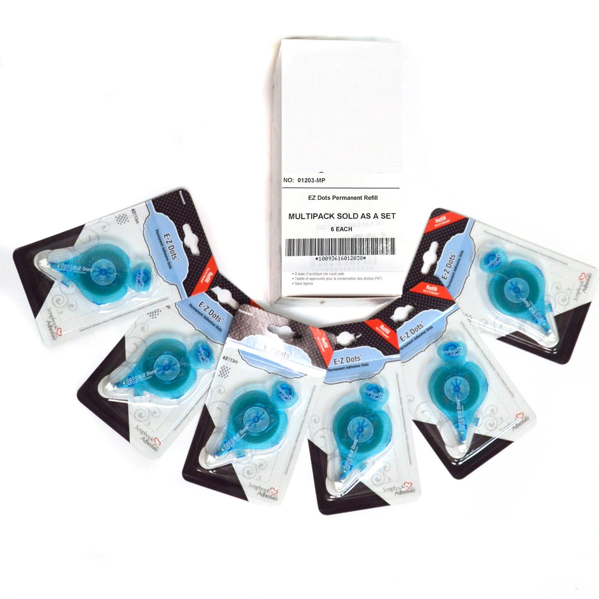 Scrapbook Adhesivesby 3L, E-Z Dots Permanent Runner Refill Cartridge, 49-Feet (Pack of 6)